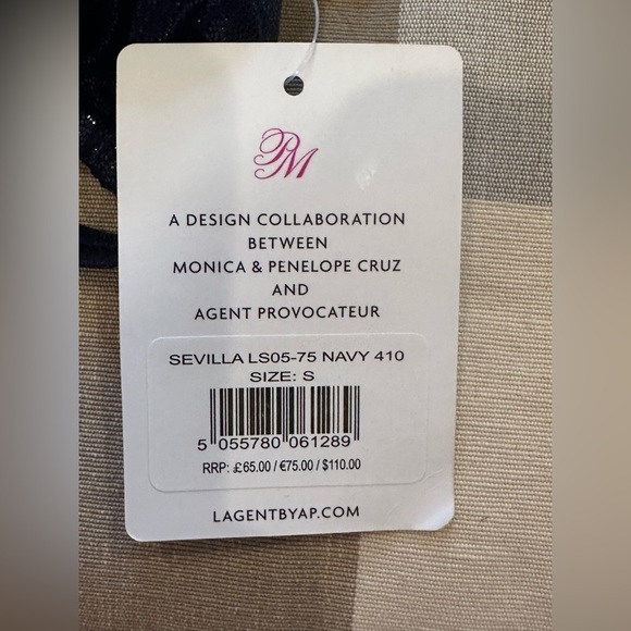 L’Agent by Agent Provocateur Monica Penelope Cruz Sevilla Bikini Top Navy Size S - Picture 7 of 13